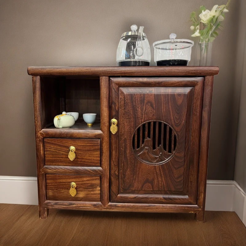 山水茶水柜榆木茶水柜实木榫卯结构餐边柜桌边柜
