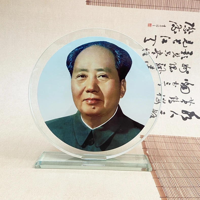 御韶伟人像毛主席客厅书房装饰摆件毛爷爷头像办公室桌面水晶摆台