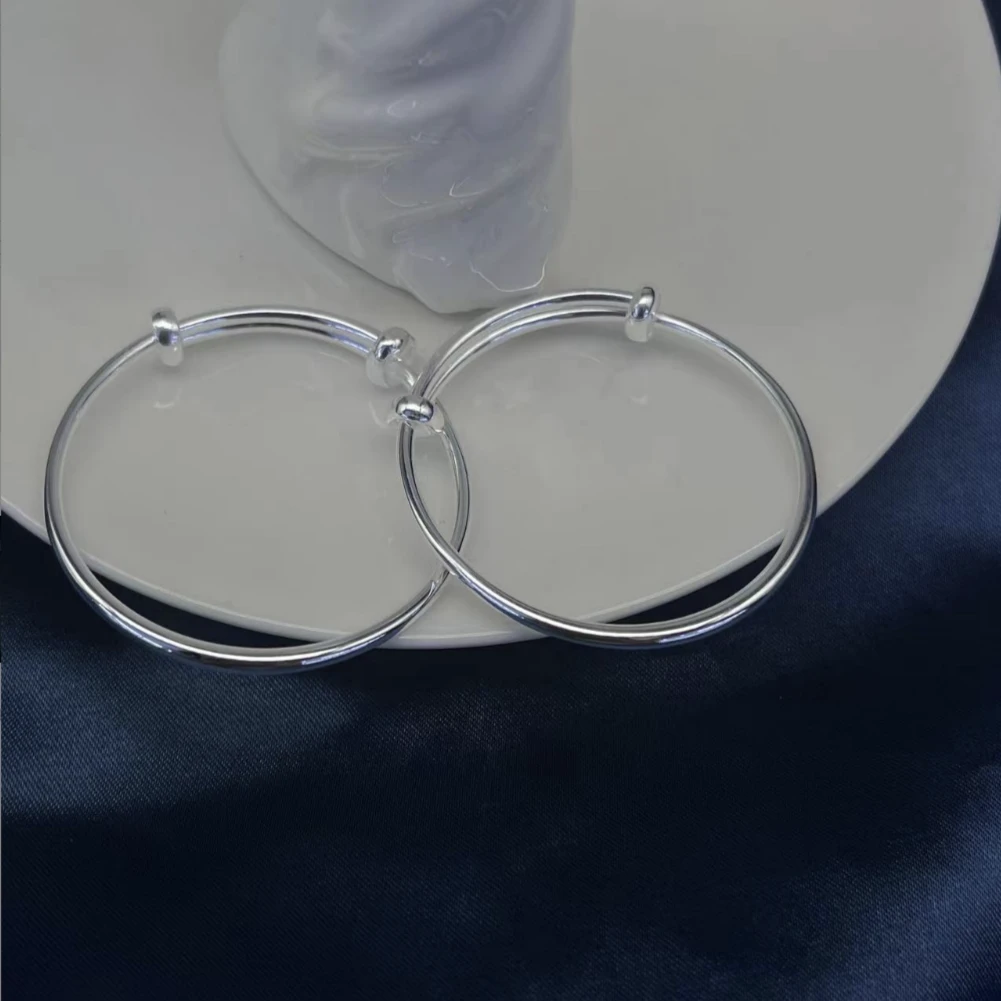 足银手镯 足银素圈宝宝镯S9999简约时尚经典宝宝镯 - LD406-034