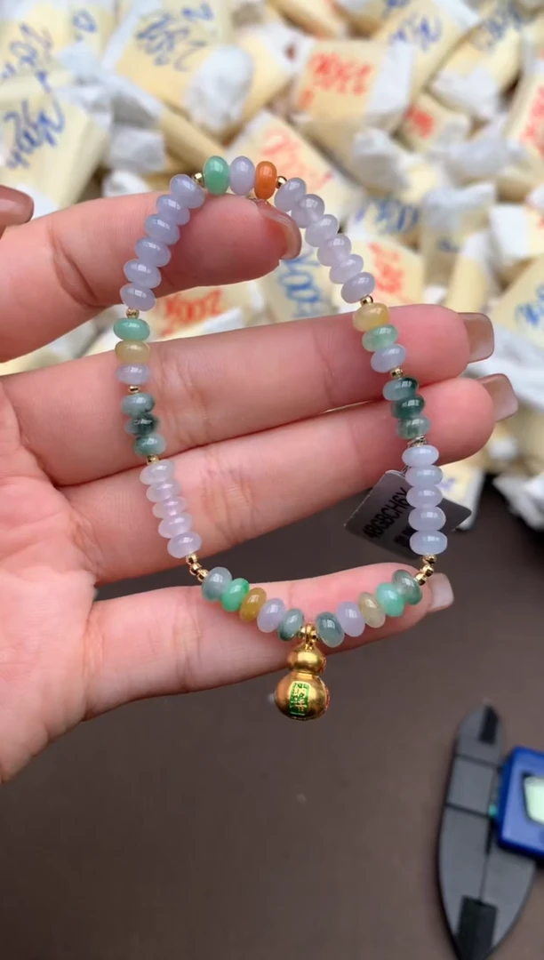 【闪购商品】翡翠手串18K金镶嵌一