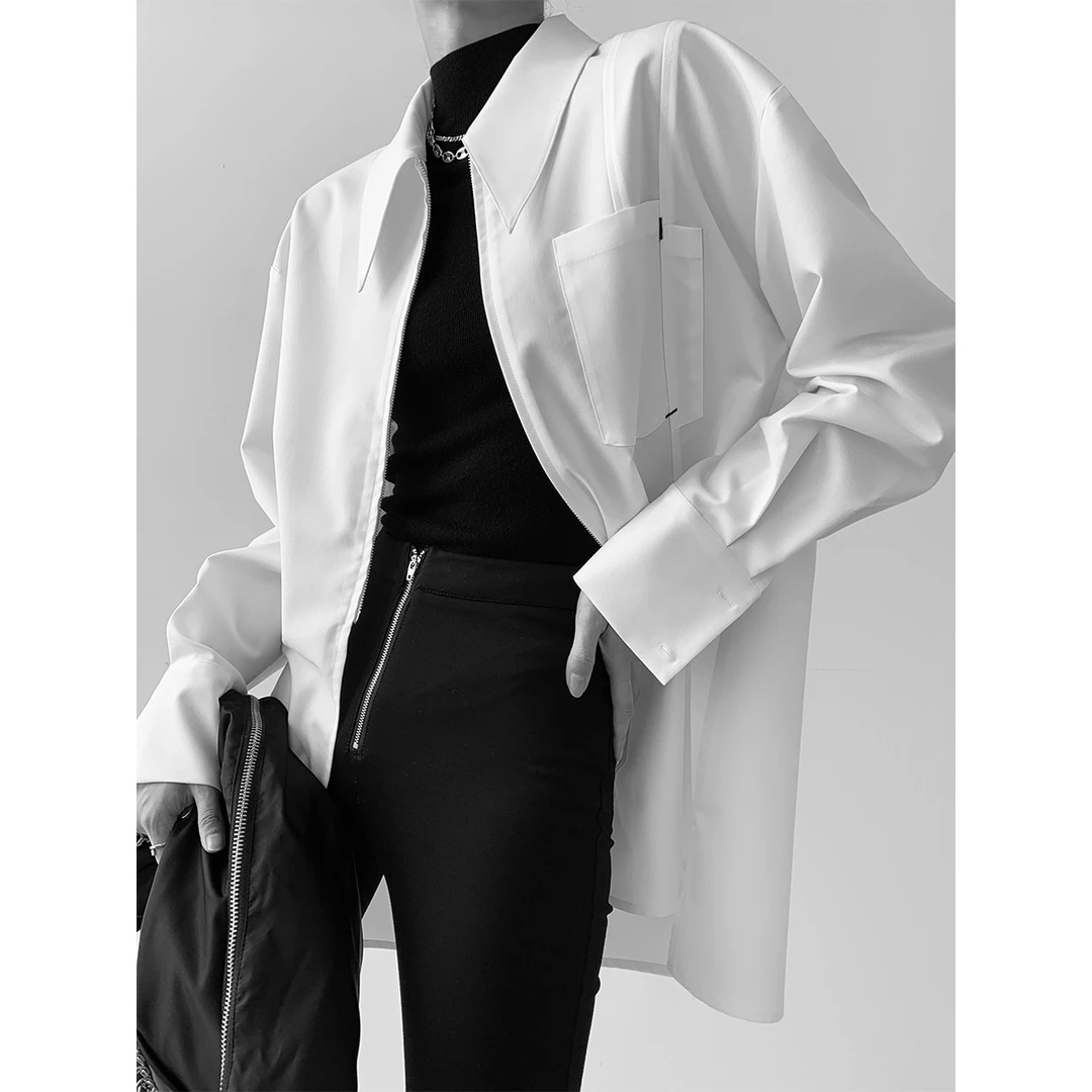 03.04 P0304C3054 双开头衬衫外套女上衣设计感百搭衬衣