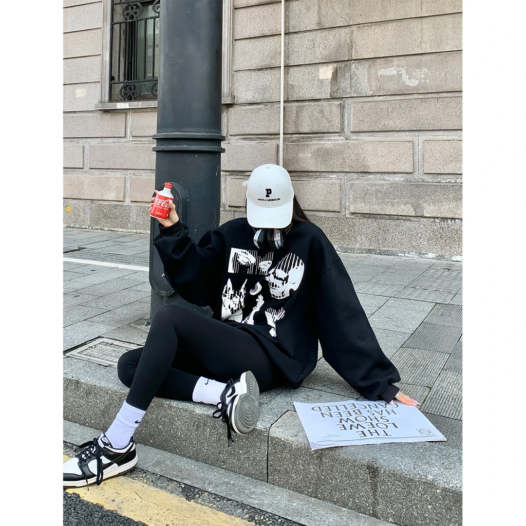 P0308Y3095圆领灰色卫衣女款2024爆款春秋08.03抖