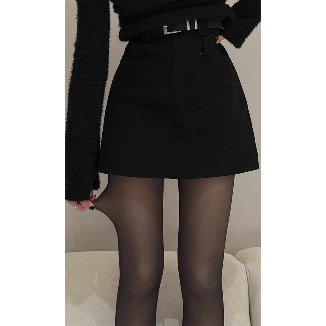 12.09 P1209K3496  加绒连脚黑丝透肤袜修身气质款踩脚弹力袜女