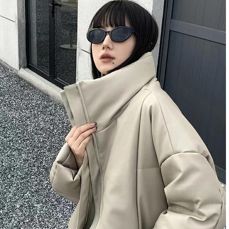 【邱莹莹专享】PAPERLLL辛间蛋白皮长款羽绒服加厚过膝P1010Y2336