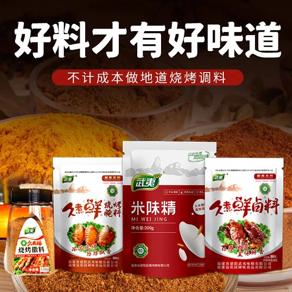 烧烤腌料+撒料+卤料+米味精；4件套组合调味美味味道配料烤肉店