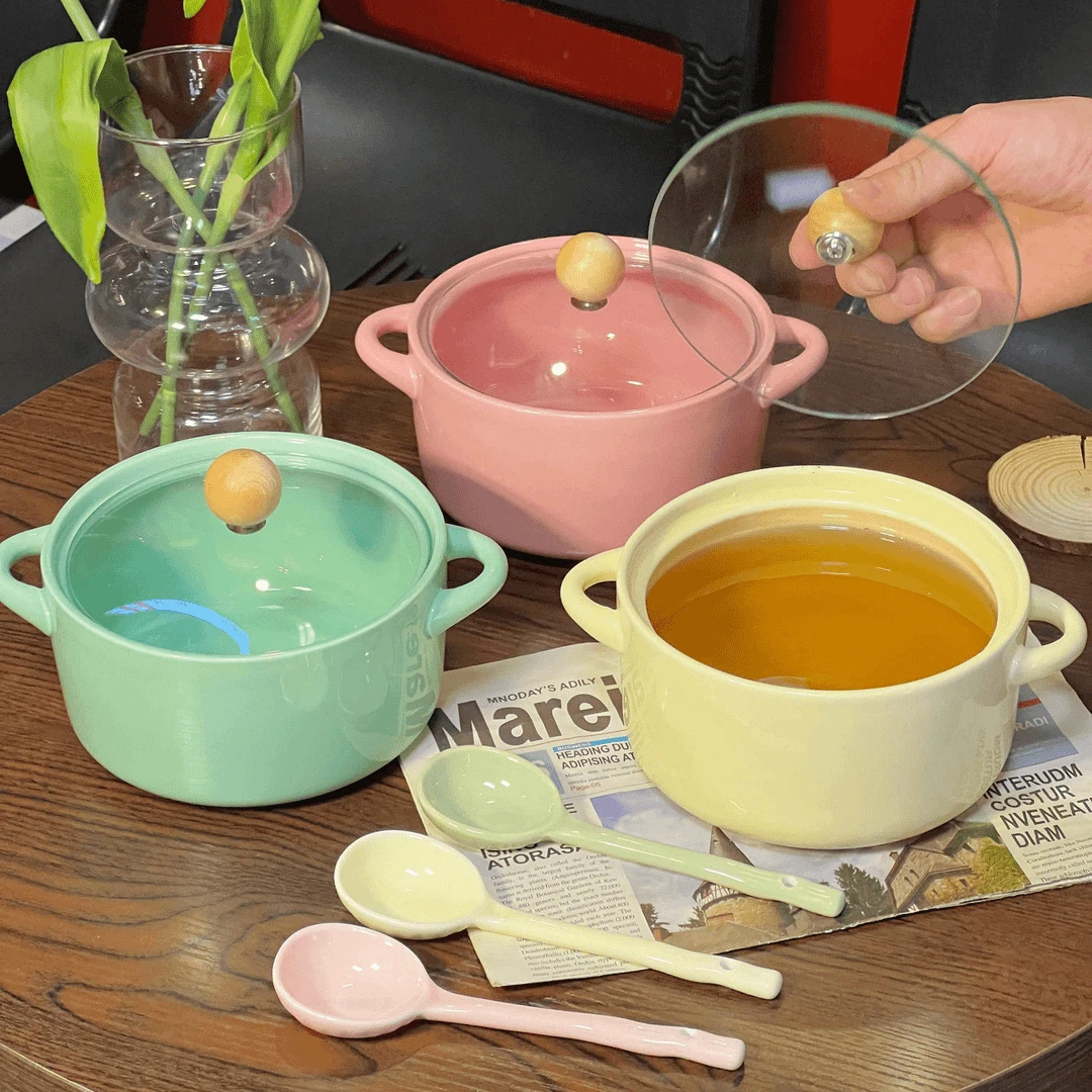 陶瓷猪油罐ins耐高温油带盖泼辣子罐辣椒罐子厨房家用装油储油罐