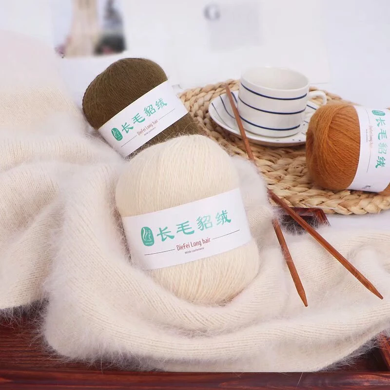 长毛貂绒长毛手编水貂绒毛线中粗手编帽子披肩围巾玩偶线柔软钩针