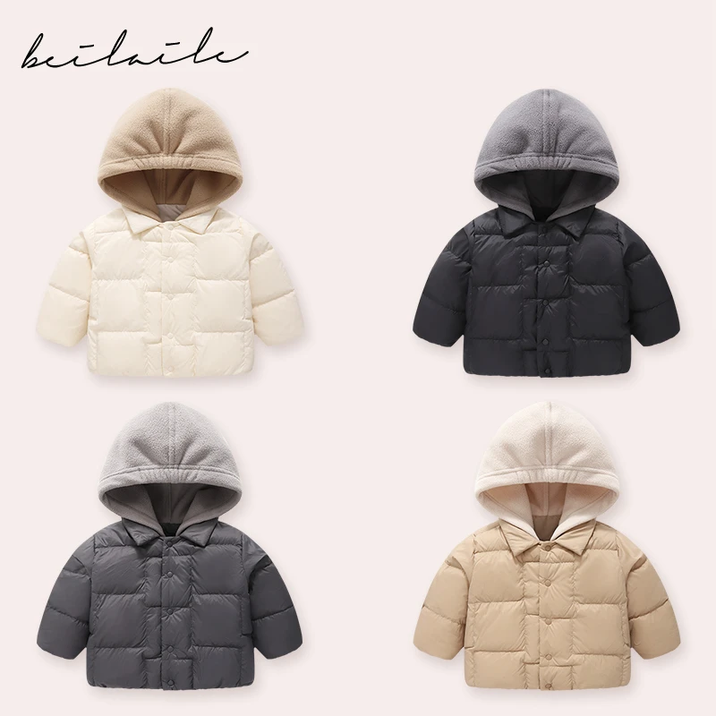【假两件羽绒外套】【杜邦三防】婴儿童连体衣服宝宝羽绒秋冬