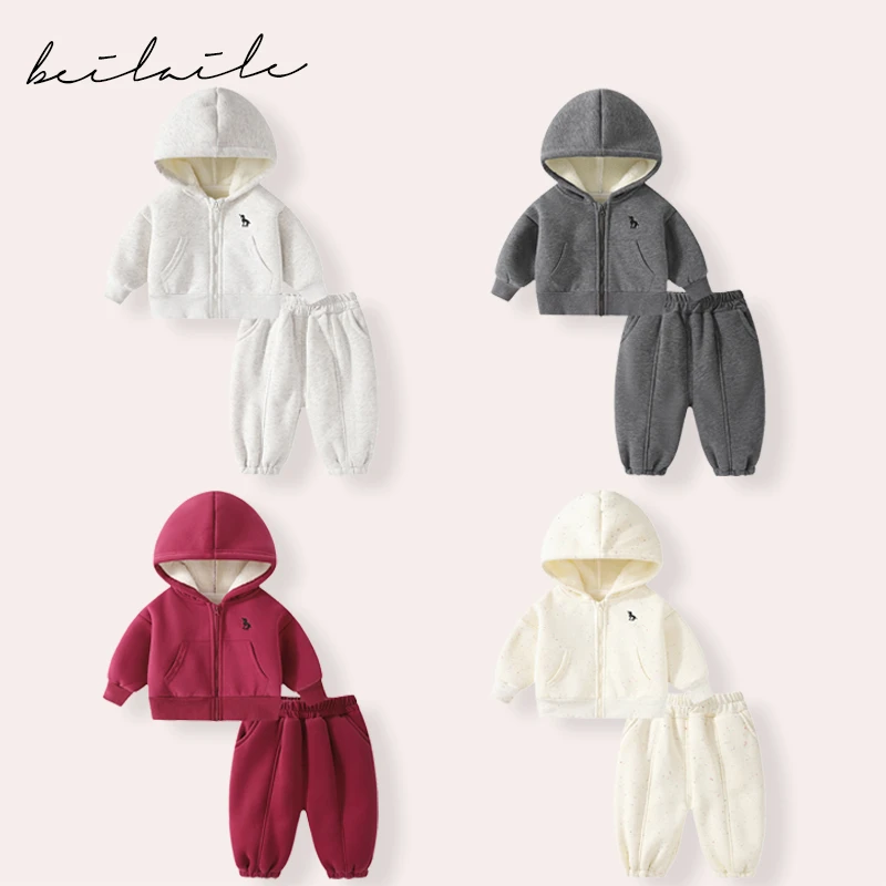 【柔软超厚 舒棉绒卫衣套装 】婴儿童套装宝宝卫衣两件套秋冬季i20