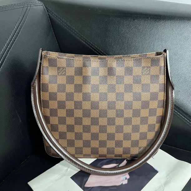 95新 LouisVuitton/路易威登 捐金沉珠/棋盘格looping单肩