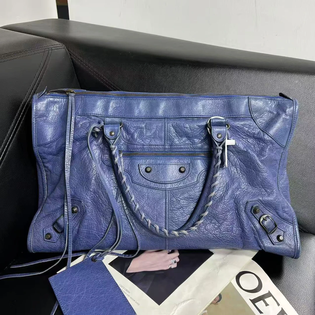95新 Balenciaga/巴黎世家 捐金沉珠/机车手提包