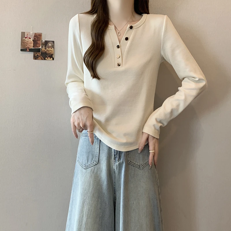 精 胖MM雨 033现货冬季德绒长袖新款大码百搭显瘦洋气百搭打底衫