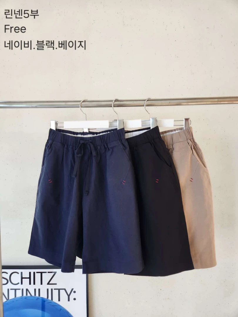 彥竹韩国正品夏季松紧腰五分裤