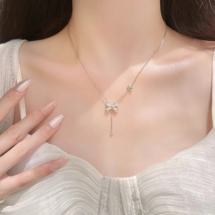 铜合金项链 蝴蝶轻奢小众高级感设计流苏仙气锁骨链女士时尚超仙