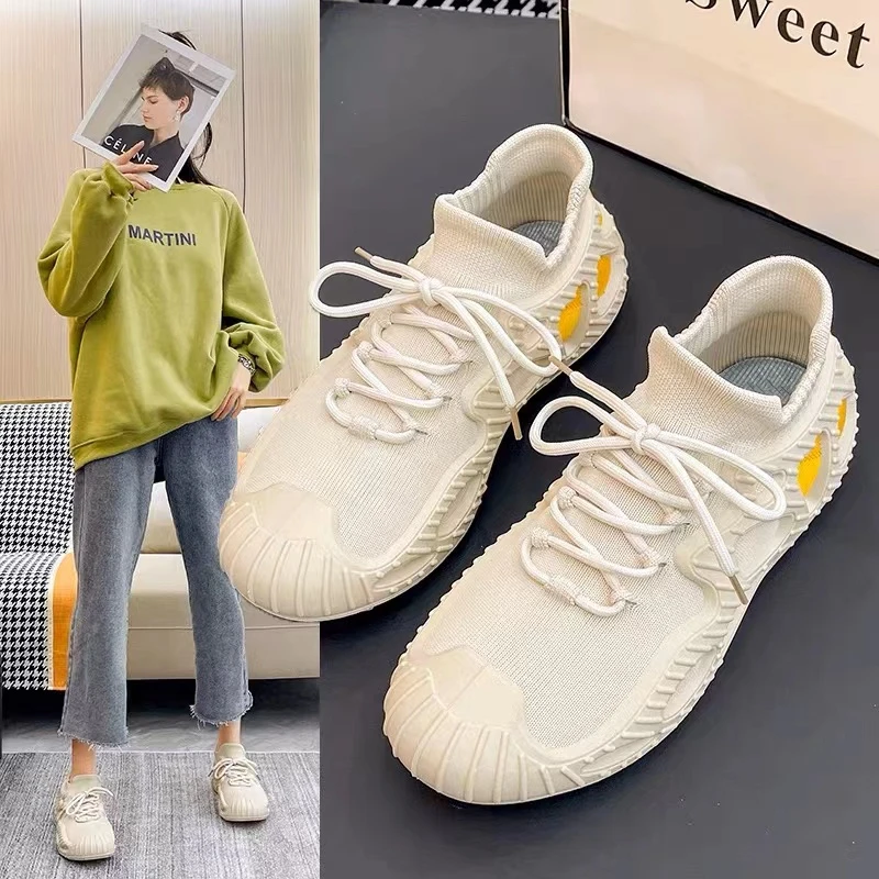 男女同款情侣飞织网面运动鞋2023新款透气百搭休闲轻便软底跑步鞋