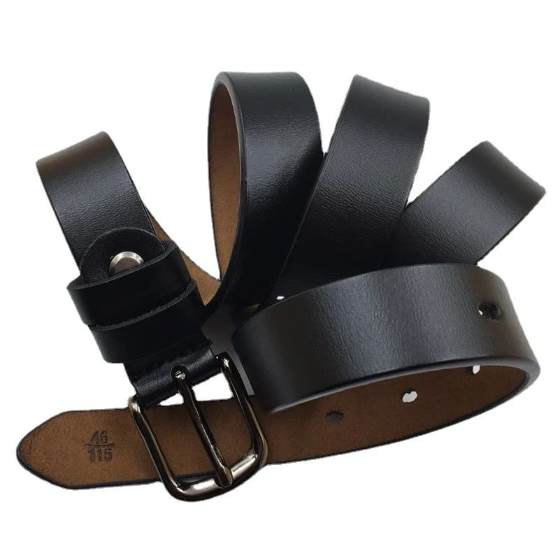 抖音细款女士牛皮腰带休闲牛皮裤腰带平纹针扣牛皮时装带