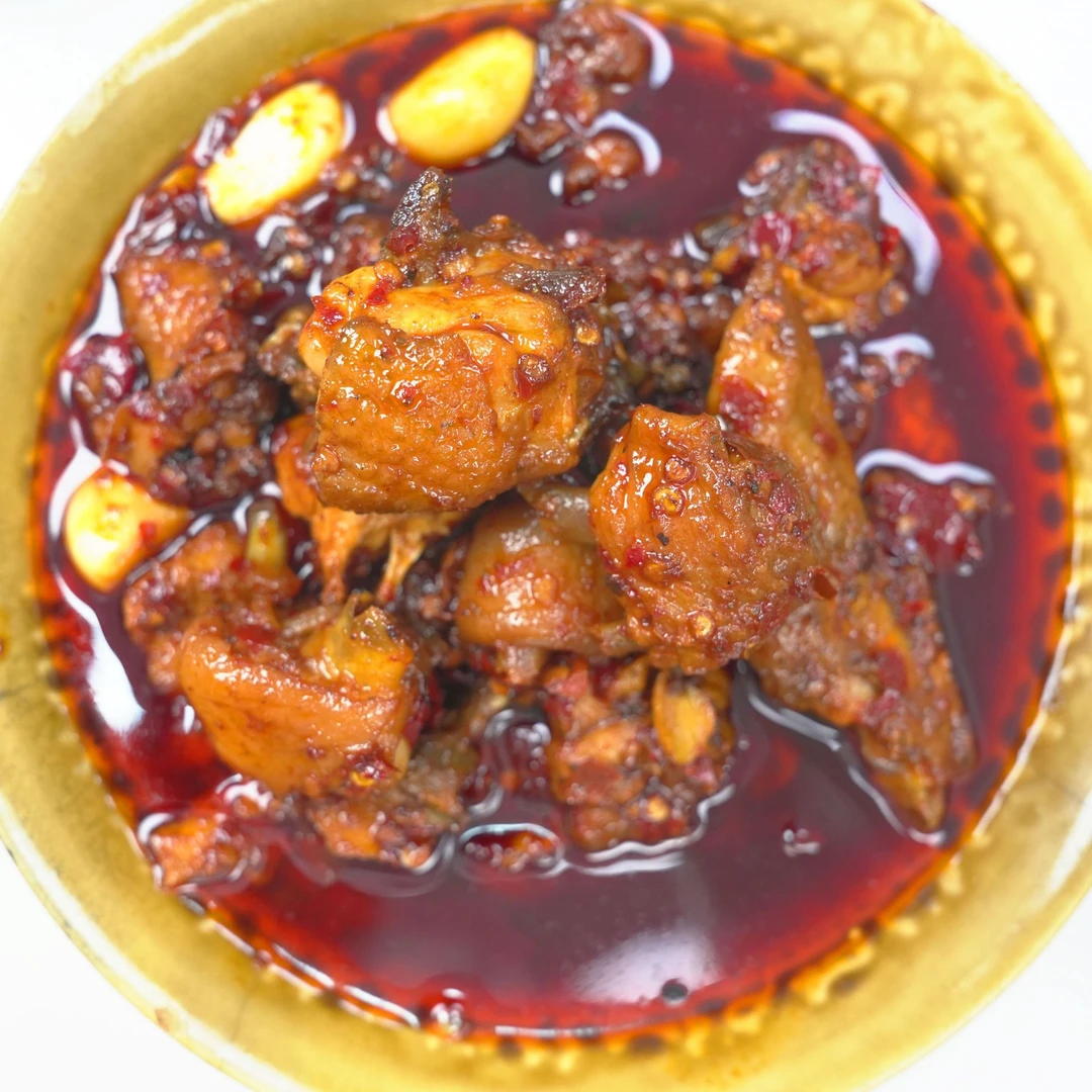 三斤鸡+1斤肥肠辣子鸡麻辣鲜香新鲜鸡肉零食香辣软糯入味鸡爪鸡肉