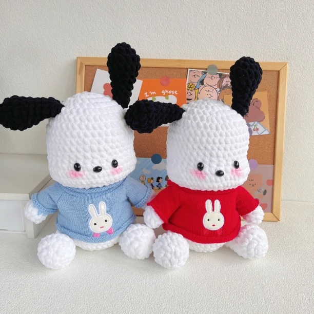 钩针毛线编织手工diy制作坐姿版帕恰狗玩偶送闺蜜女友礼物