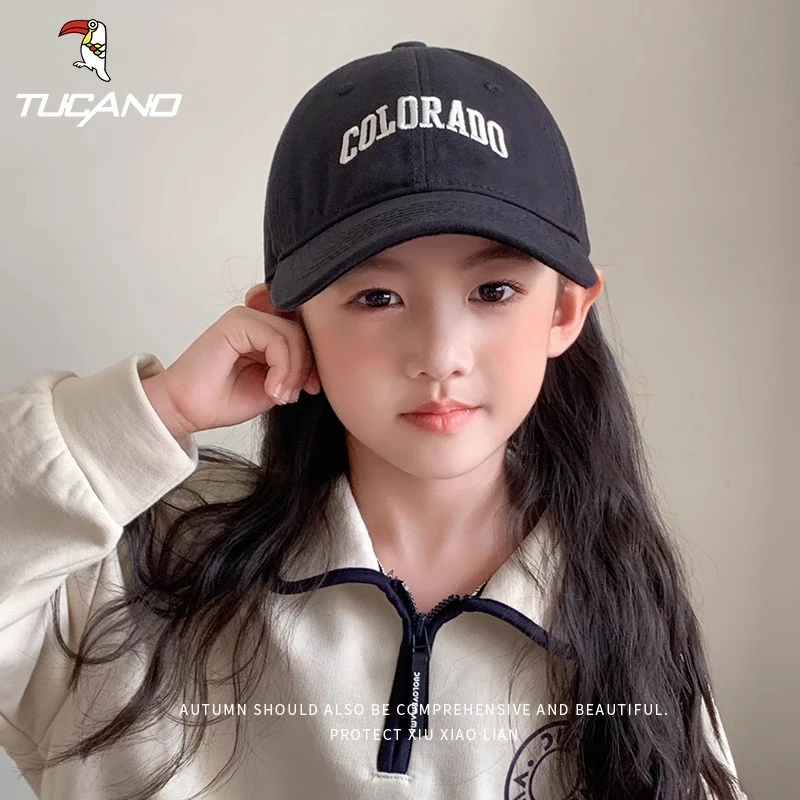 儿童棒球帽2024新款女童户外运动防晒遮阳帽子男中大童亲子鸭舌帽