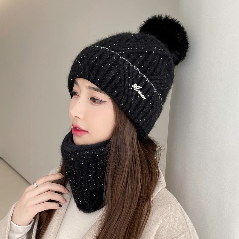 啄木鸟帽子女冬季加厚保暖毛线帽时尚骑行百搭ins潮流女士针织帽