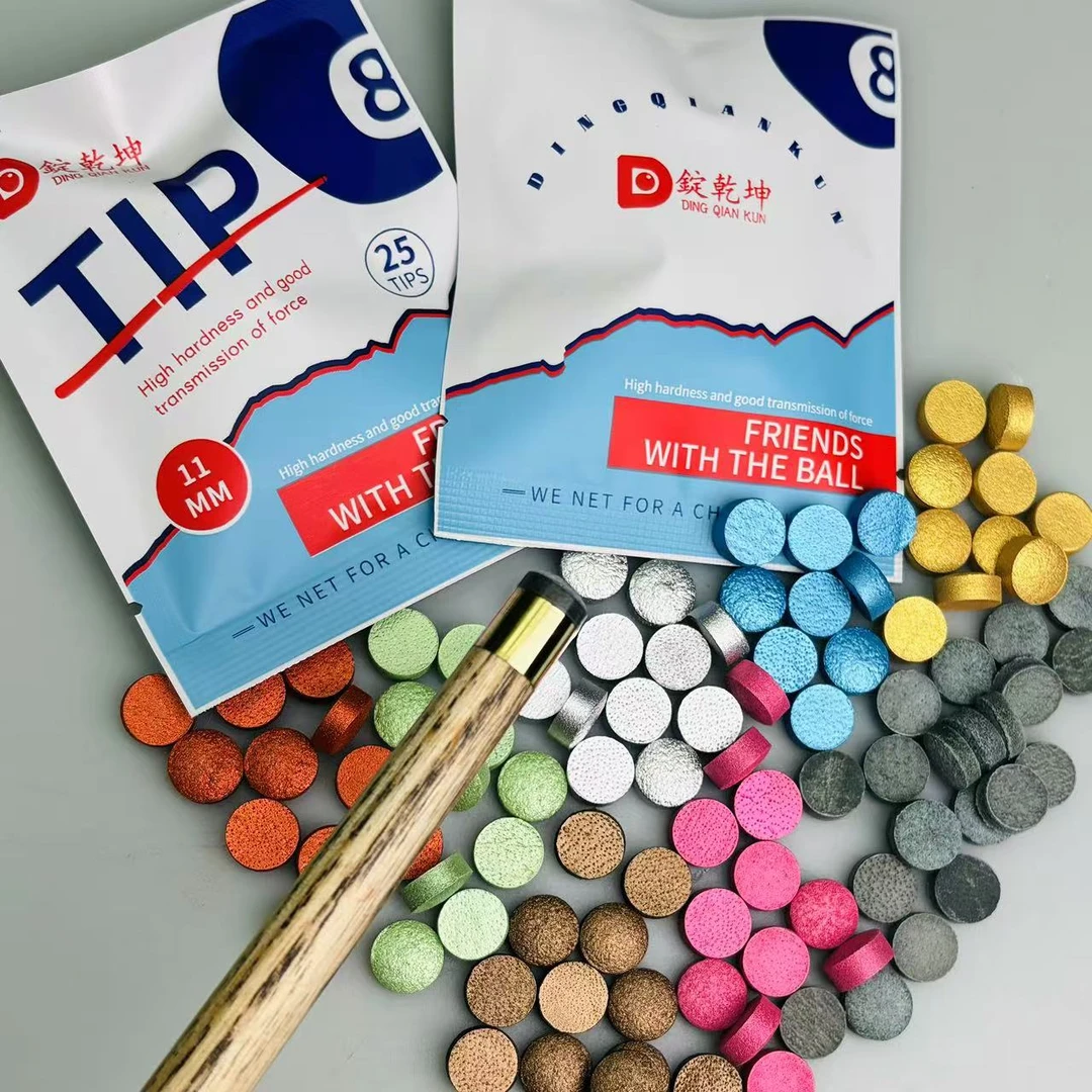 錠乾坤会员台球杆头11mm单层球房公杆专用皮头斯诺克黑八杆头配件