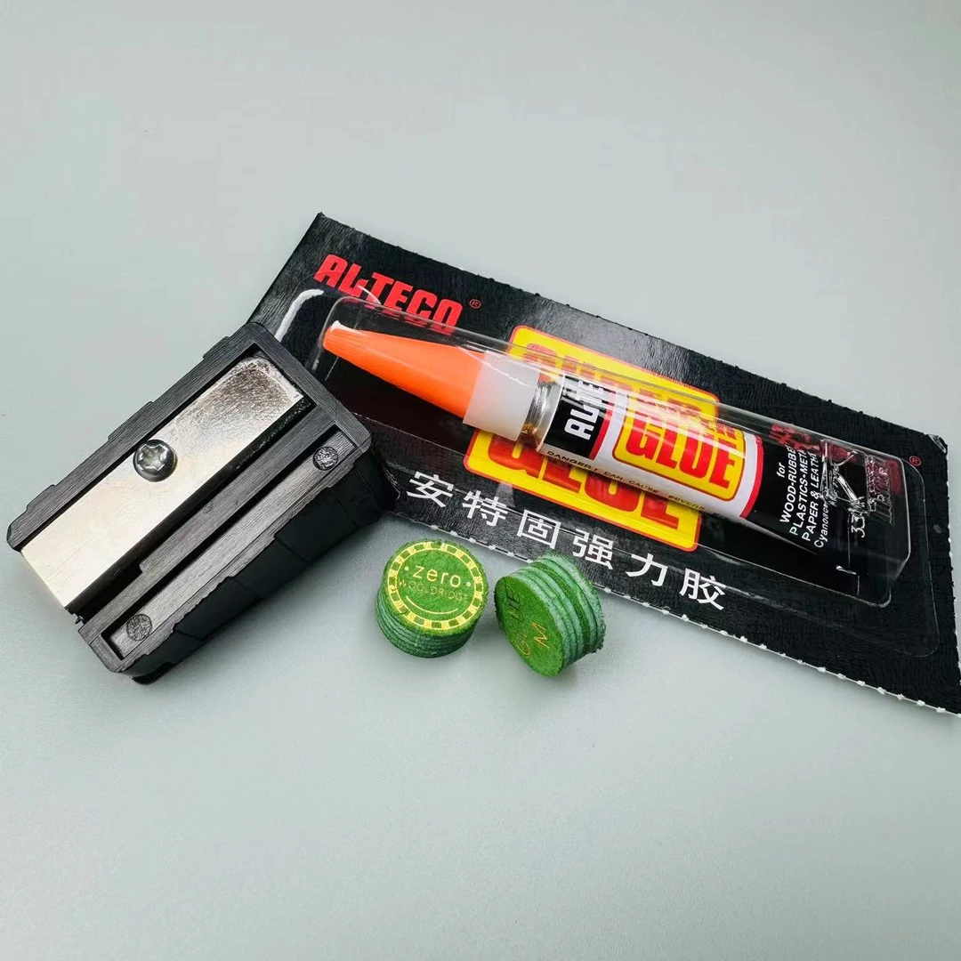 零度彩虹杆头九球大绿魔皮头两粒赠胶水+修理转笔刀桌球配件包邮