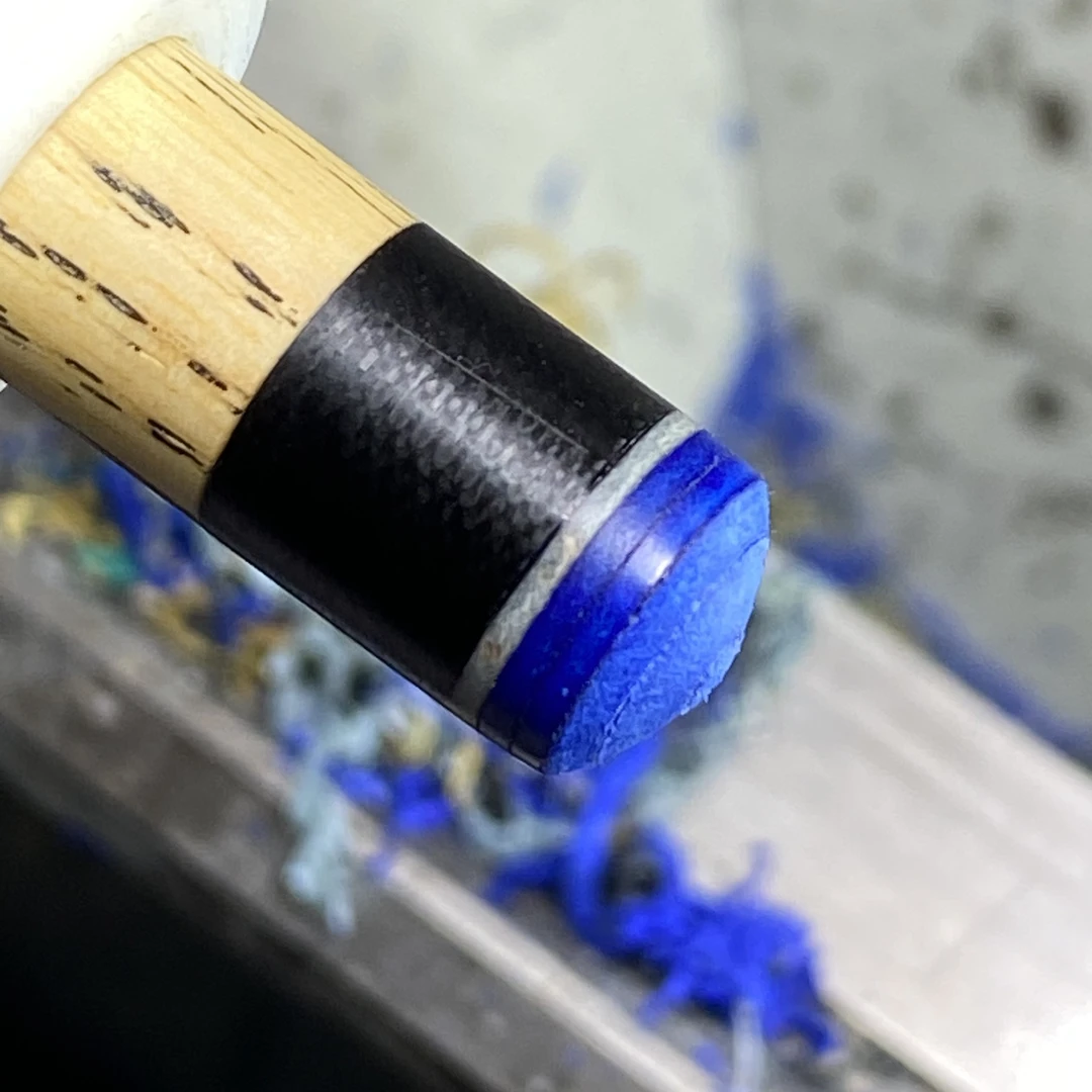 拍一发二零度彩虹蓝魔台球杆皮头11mm,小头杆头枪头中式黑八多层