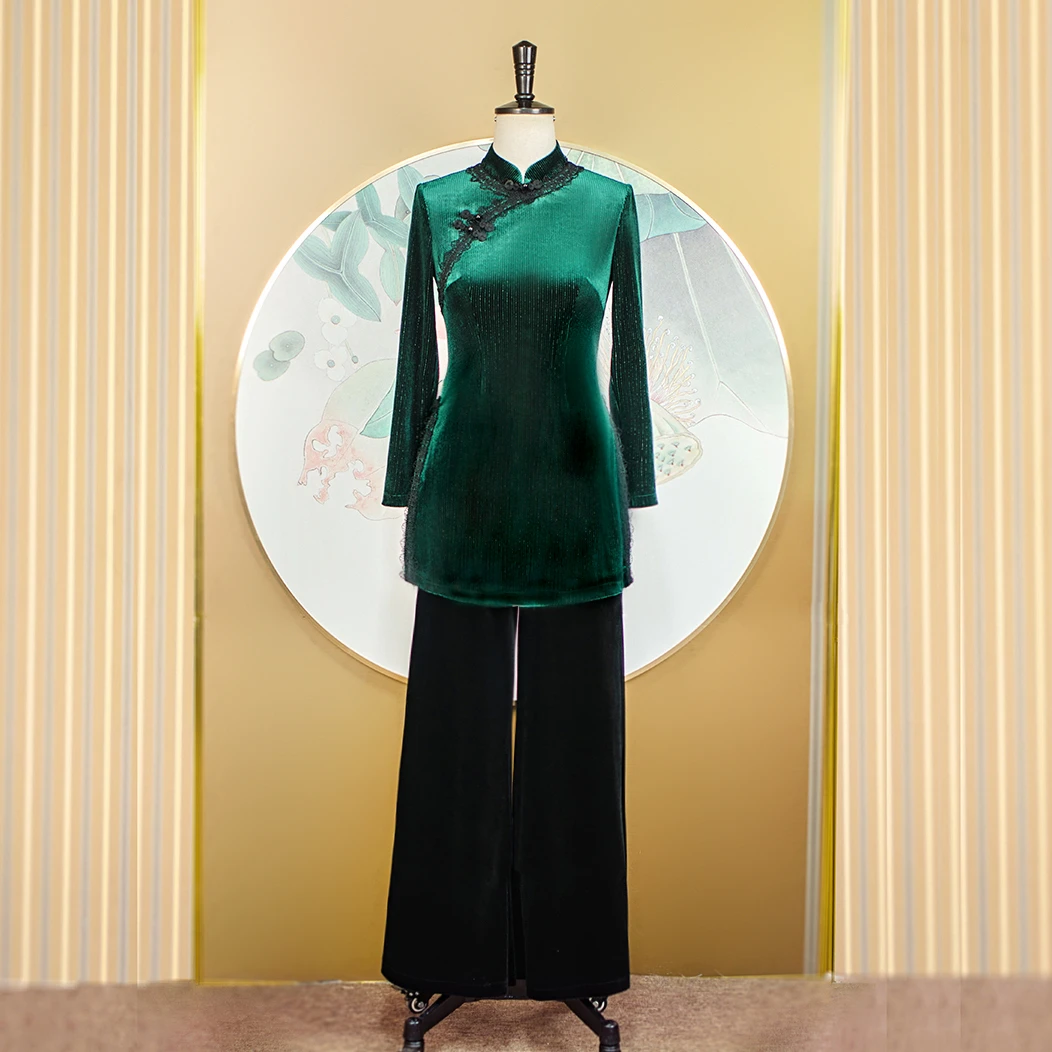 丝绒小上衣-（古润衣介走秀旗袍8006）