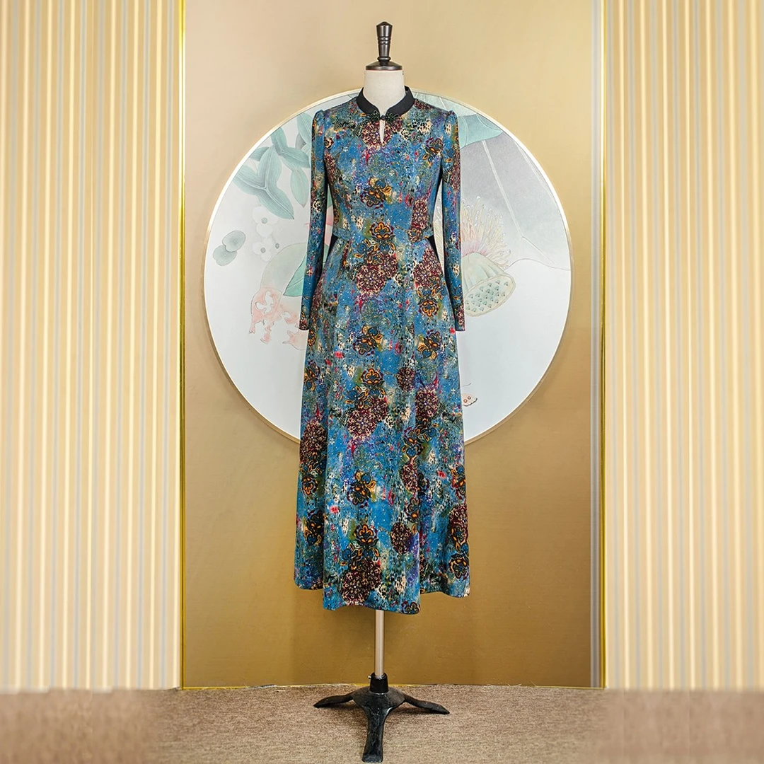 古润衣介兰姿蕙质-（古润衣介走秀旗袍111879）连衣裙印花气质