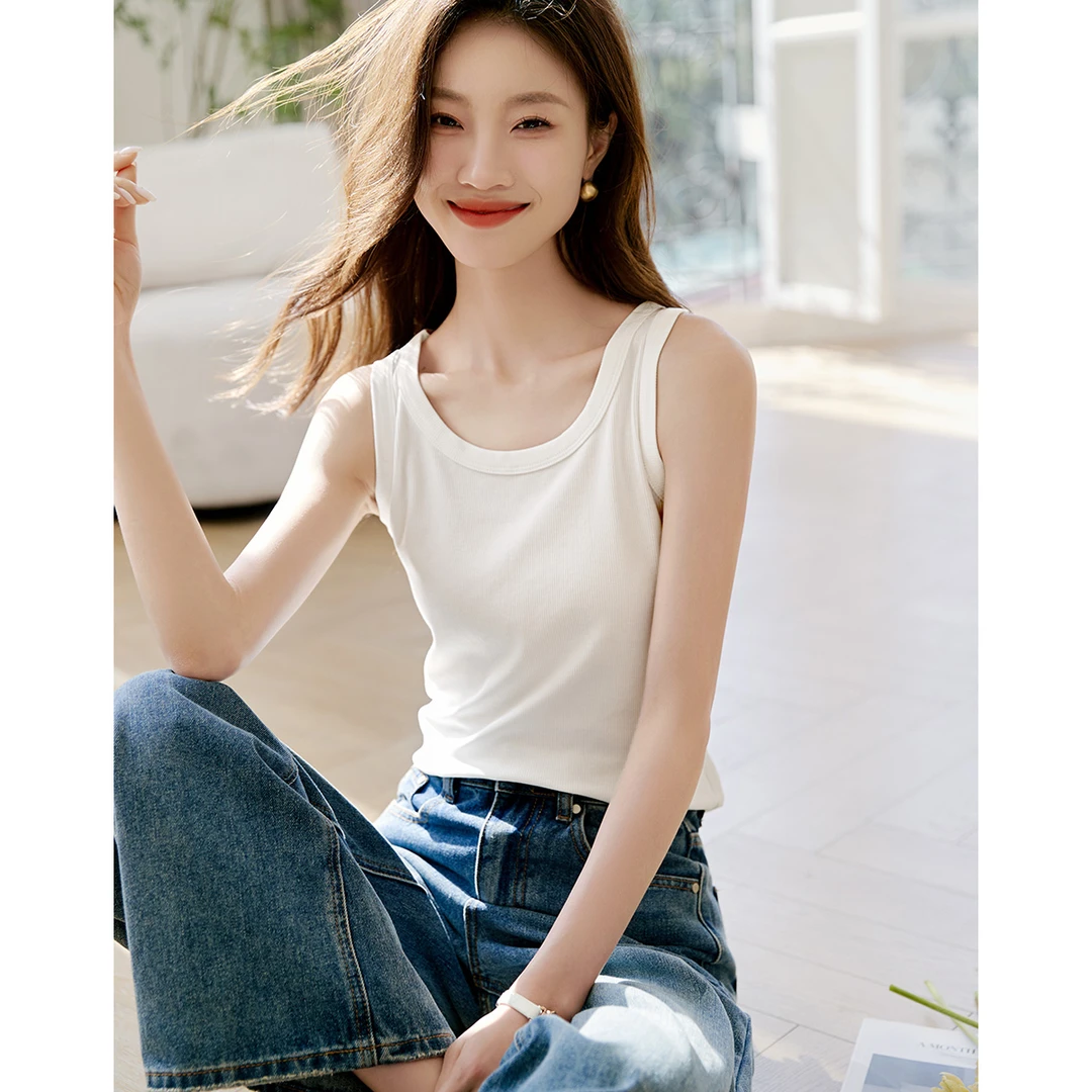 沫晗依美【显瘦背心】2025夏新款基础百搭修身显瘦时髦女士吊带背心