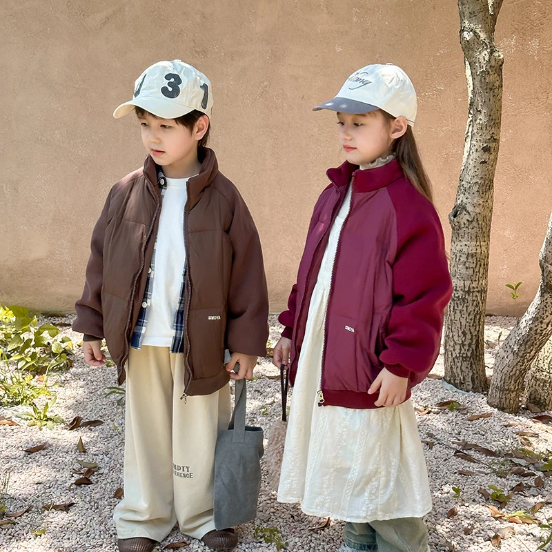 潮校服神器2024反季儿童羽绒服白鸭绒免洗男童女童韩版宝宝外套冬