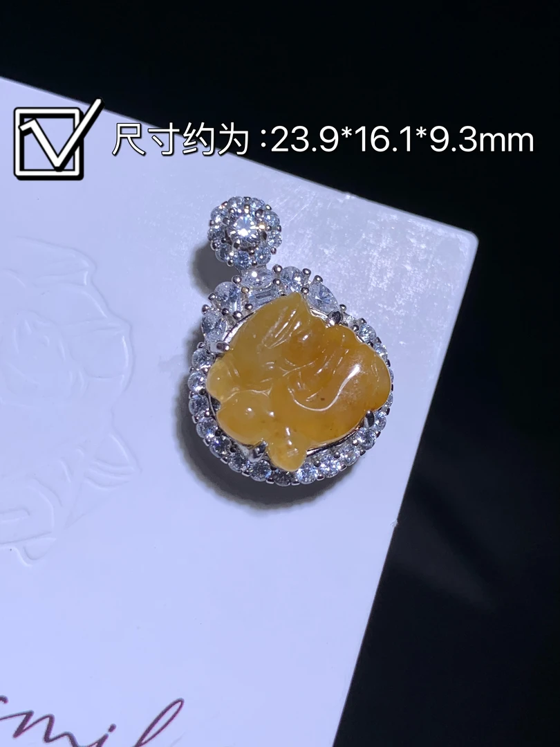 仙子翡翠银镶吊坠 编号：LHJJ