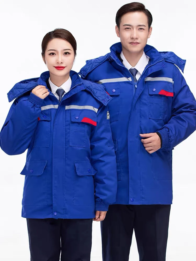 防静电工作服棉衣冬季男化工厂加厚劳保棉袄石油加油站防寒工作服