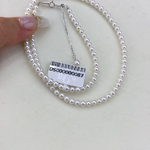 淡水珍珠颈饰银S925镶嵌卡4➕极光炫彩高品