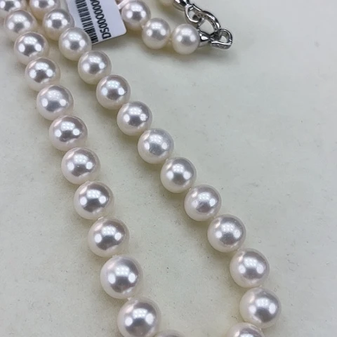淡水珍珠颈饰银S925镶嵌卡10极光白炫彩高品