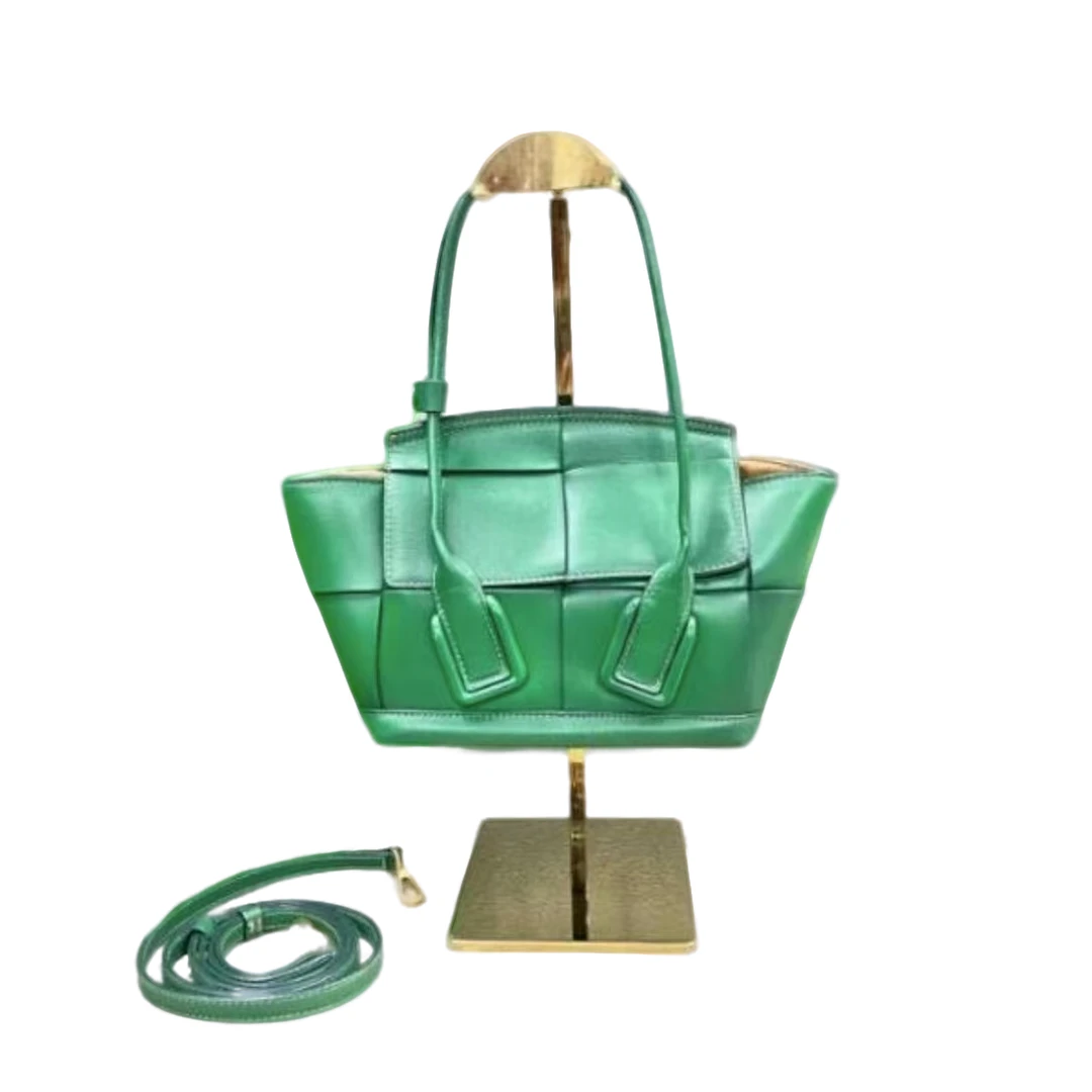 95新 BOTTEGA VENETA/葆蝶家 安洁利 葆蝶家绿色arco 单肩手提包