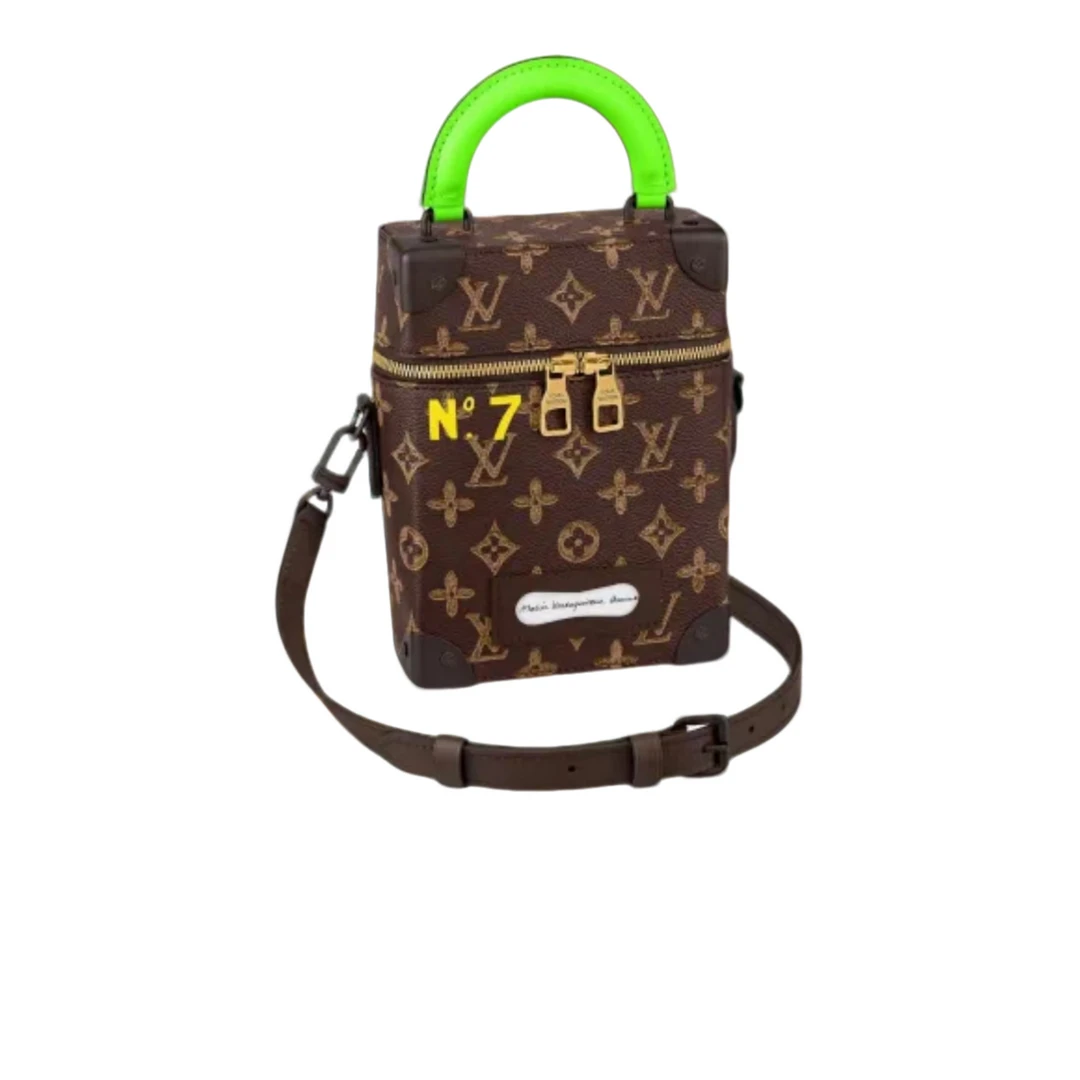 99新 LouisVuitton/路易威登 安洁利 lv老花盒子手提单肩包