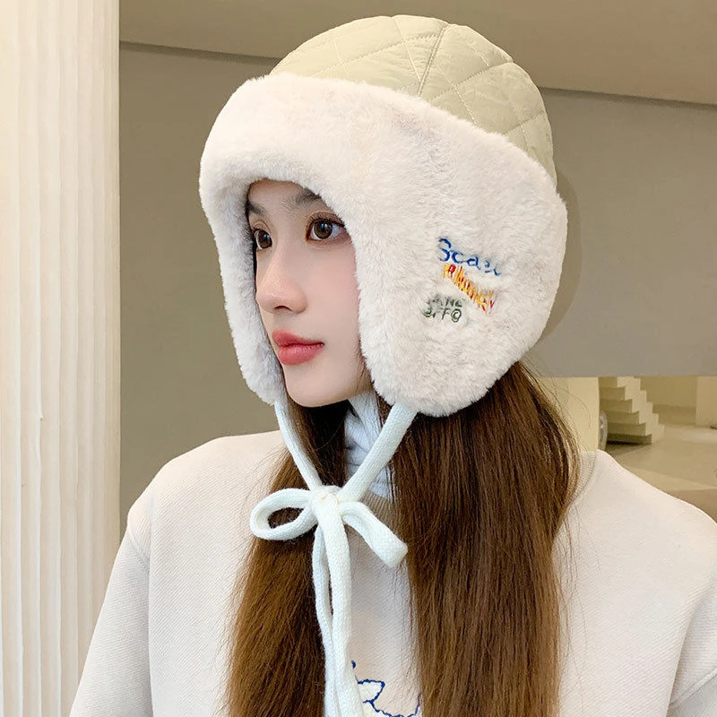 帽子女秋冬毛绒护耳百搭户外滑雪雷锋帽骑车加厚防风防寒保暖神器