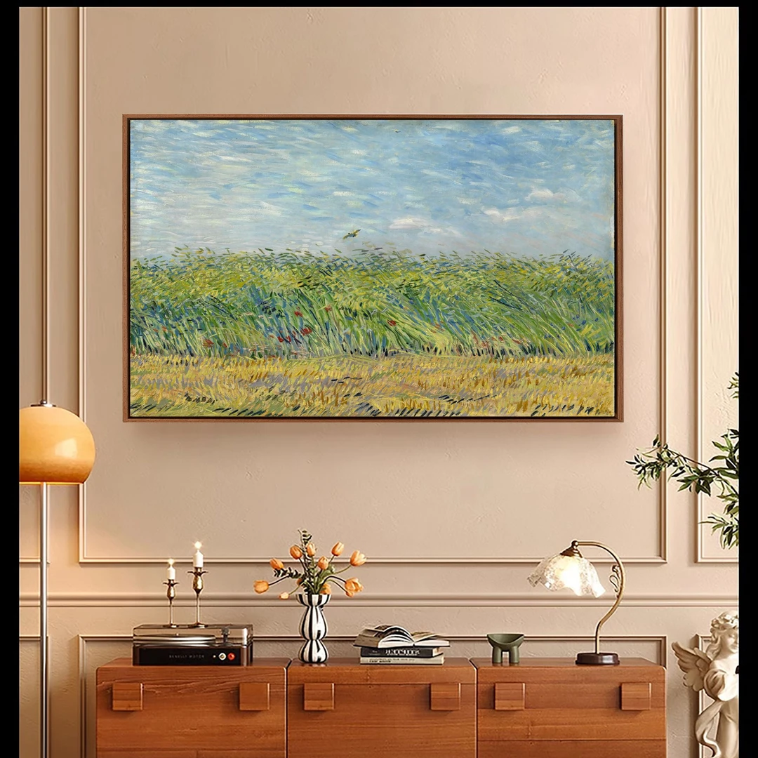 《麦田云雀》梵高客厅装饰画美式餐厅挂画玄关壁画客厅背景卧室画