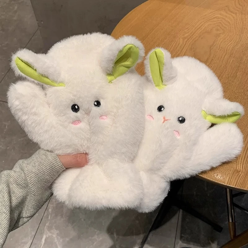 可爱小羊手套女士冬季保暖加厚毛绒学生毛绒骑行防寒冬天女生挂脖