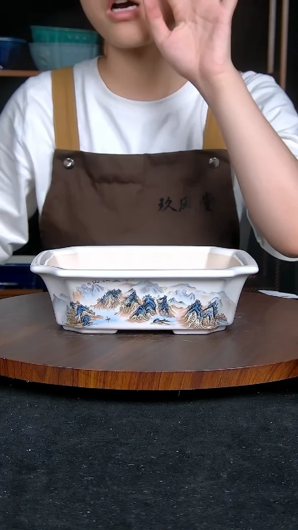 【闪购商品】紫砂20CM以下紫砂釉盆内口径19/14.5/5