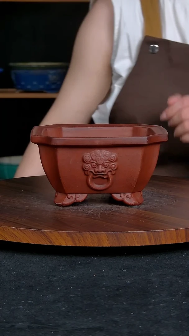 【闪购商品】紫砂20CM以下紫砂釉盆内口径13.5/6.5