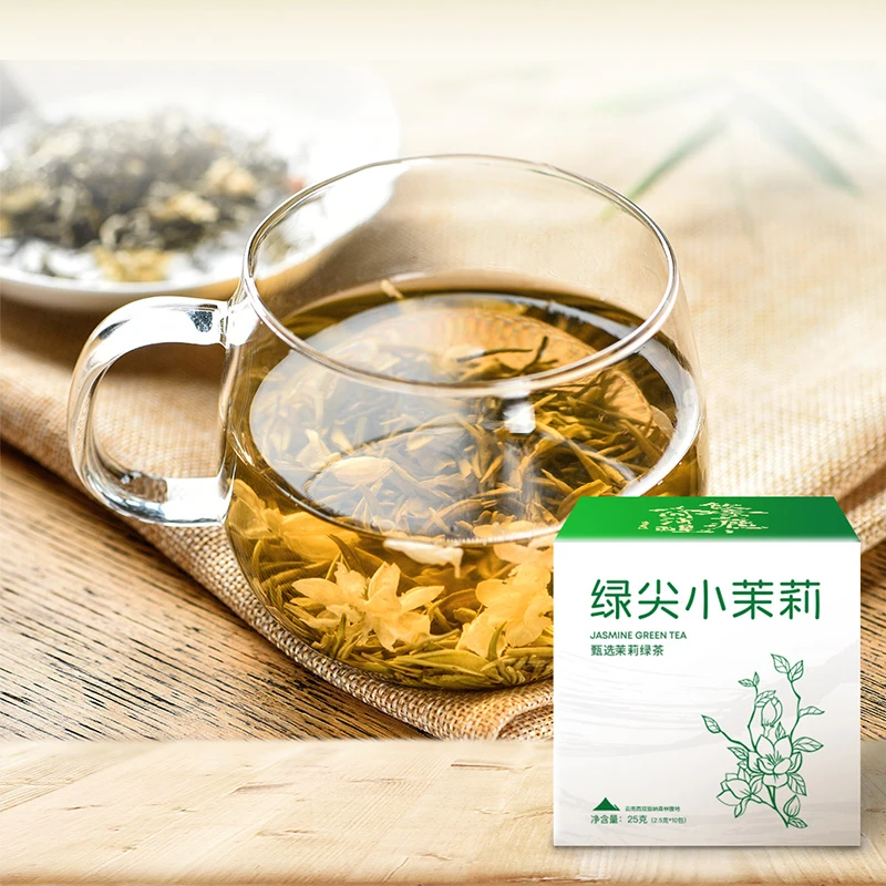 天然甄选东方惊鸿大叶绿尖系列小茉莉鲜爽袋泡茶