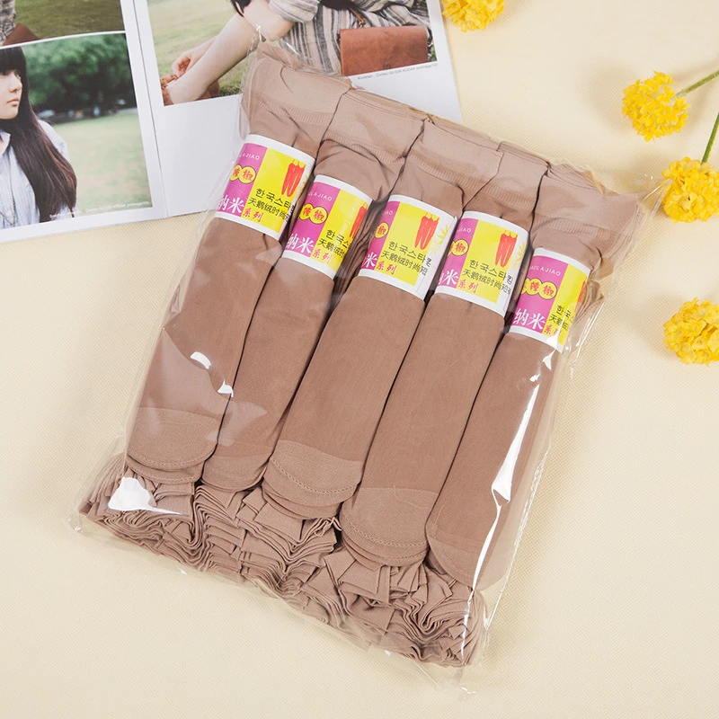 小辣椒袜子丝袜女薄款天鹅绒短袜夏款夏天黑肉色薄透明隐形水晶袜