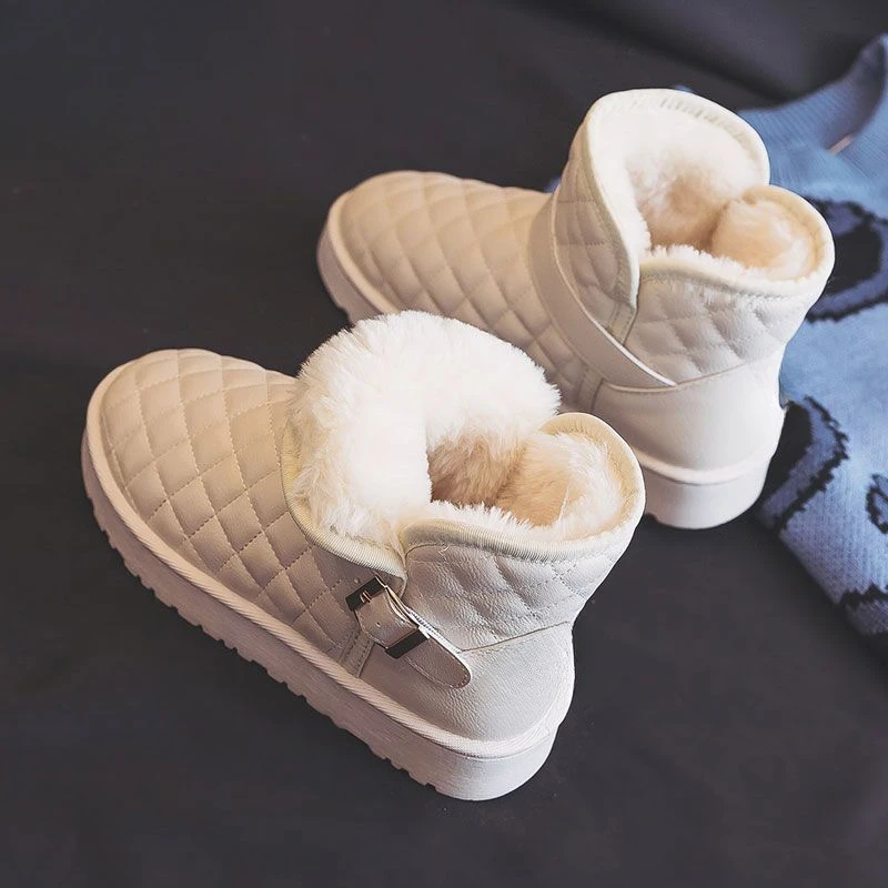 雪地靴女2023年新款棉鞋冬季加绒加厚皮毛一体短筒雪地靴百搭靴子