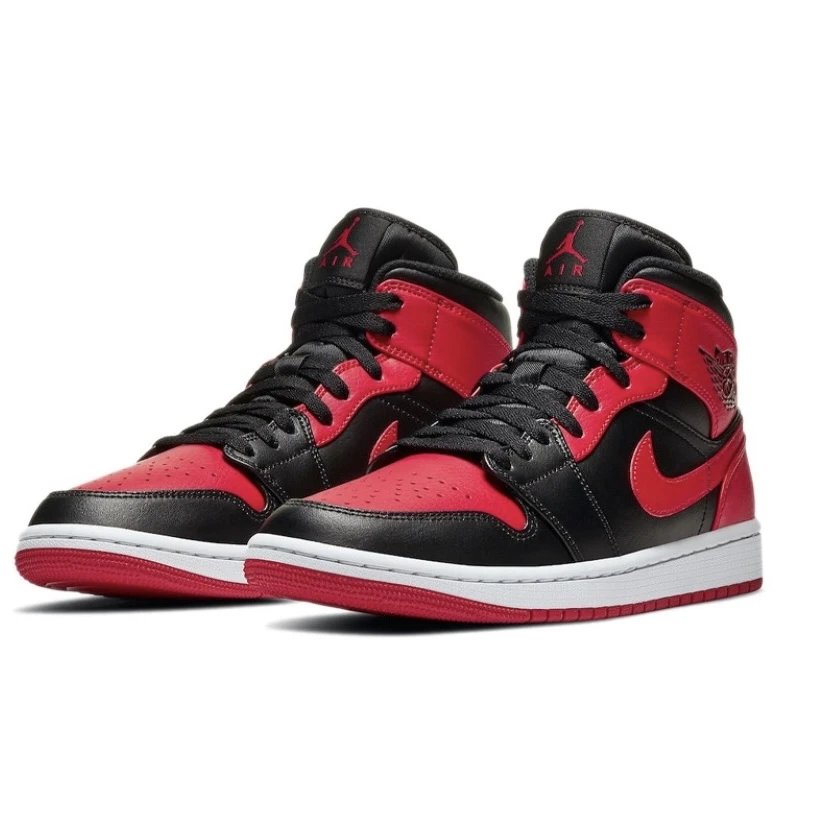 Air Jorden 1 MID黑红小禁穿 潮流舒适轻奢 中帮篮球鞋554724-074