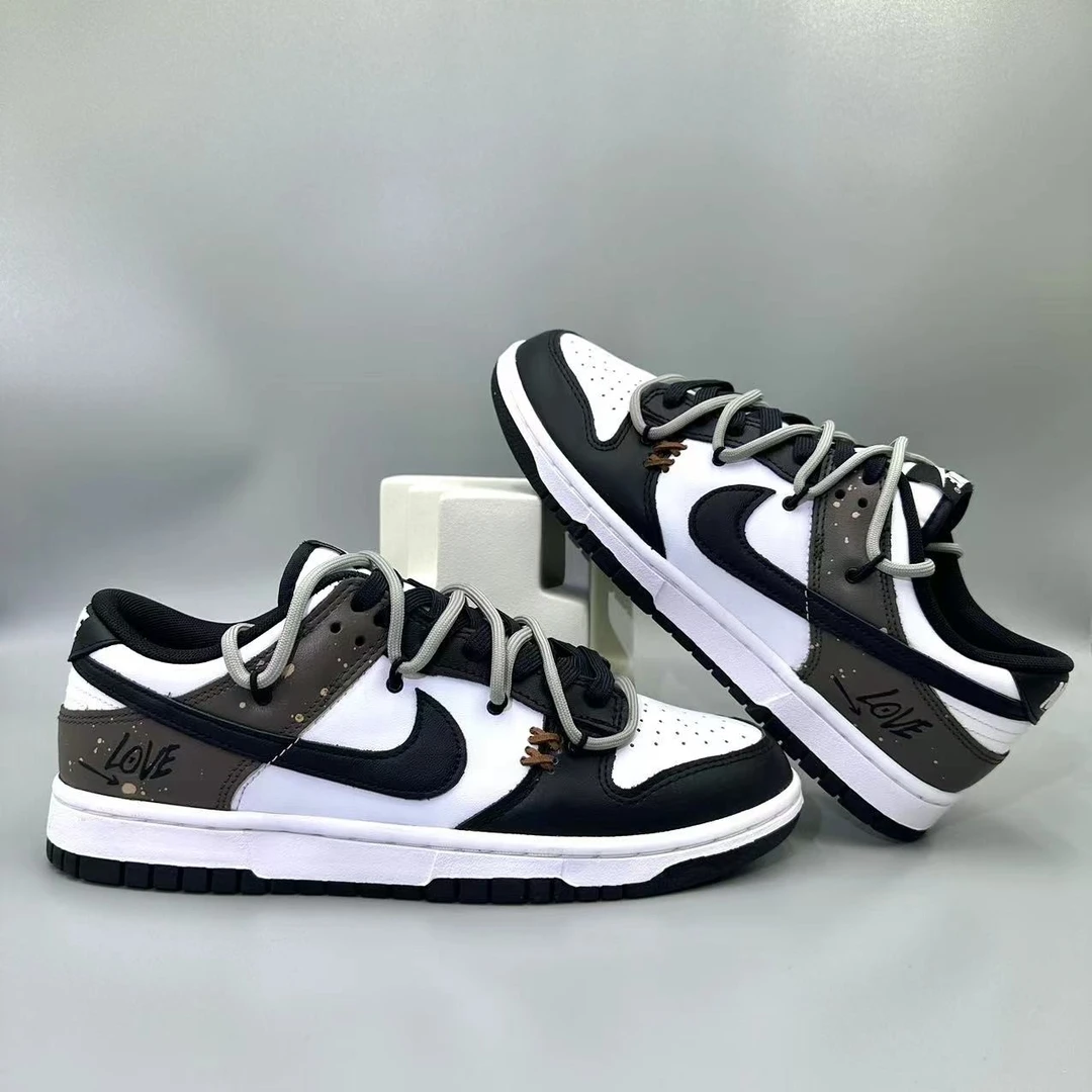 Nike 耐克 Dunk low 定制球鞋 熊猫摩卡棕 美拉德风 高街低帮板鞋