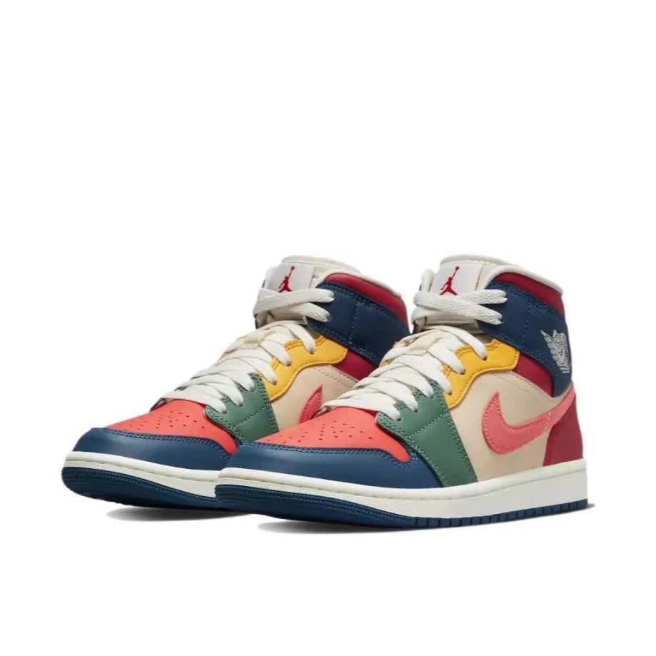 Air Jordan 1 Mid AJ1 正品蓝粉红中帮休闲复古篮球鞋 DN3738-400