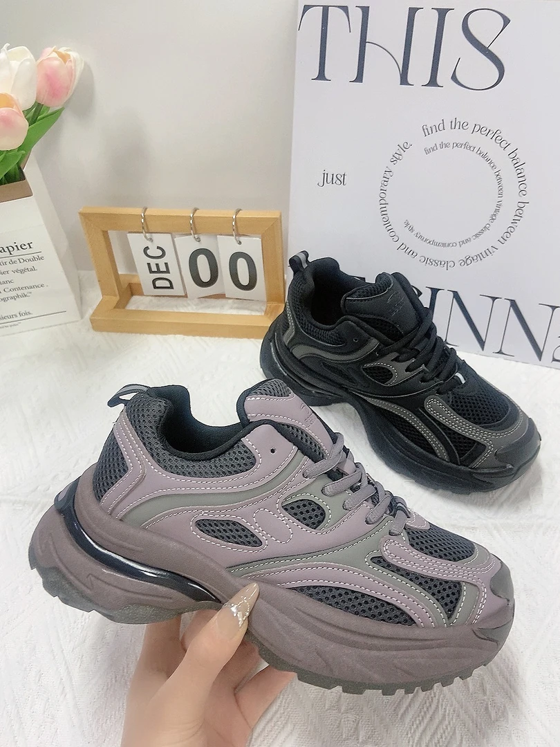 新款真皮女鞋厚底时尚松糕底轻便休闲运动鞋D3314