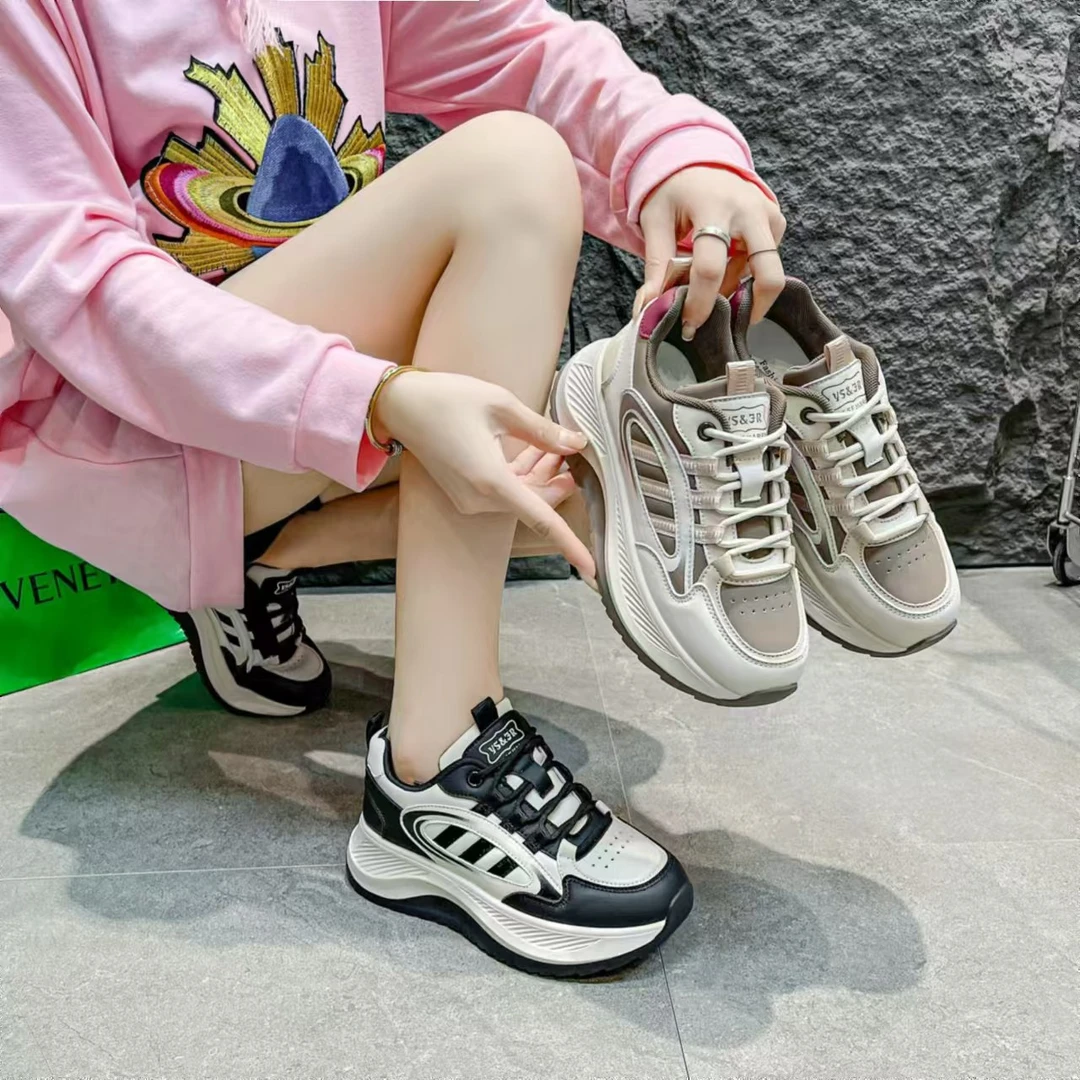 【其林】老爹鞋2024新款秋百搭增高轻便网面透气运动休闲鞋929X1